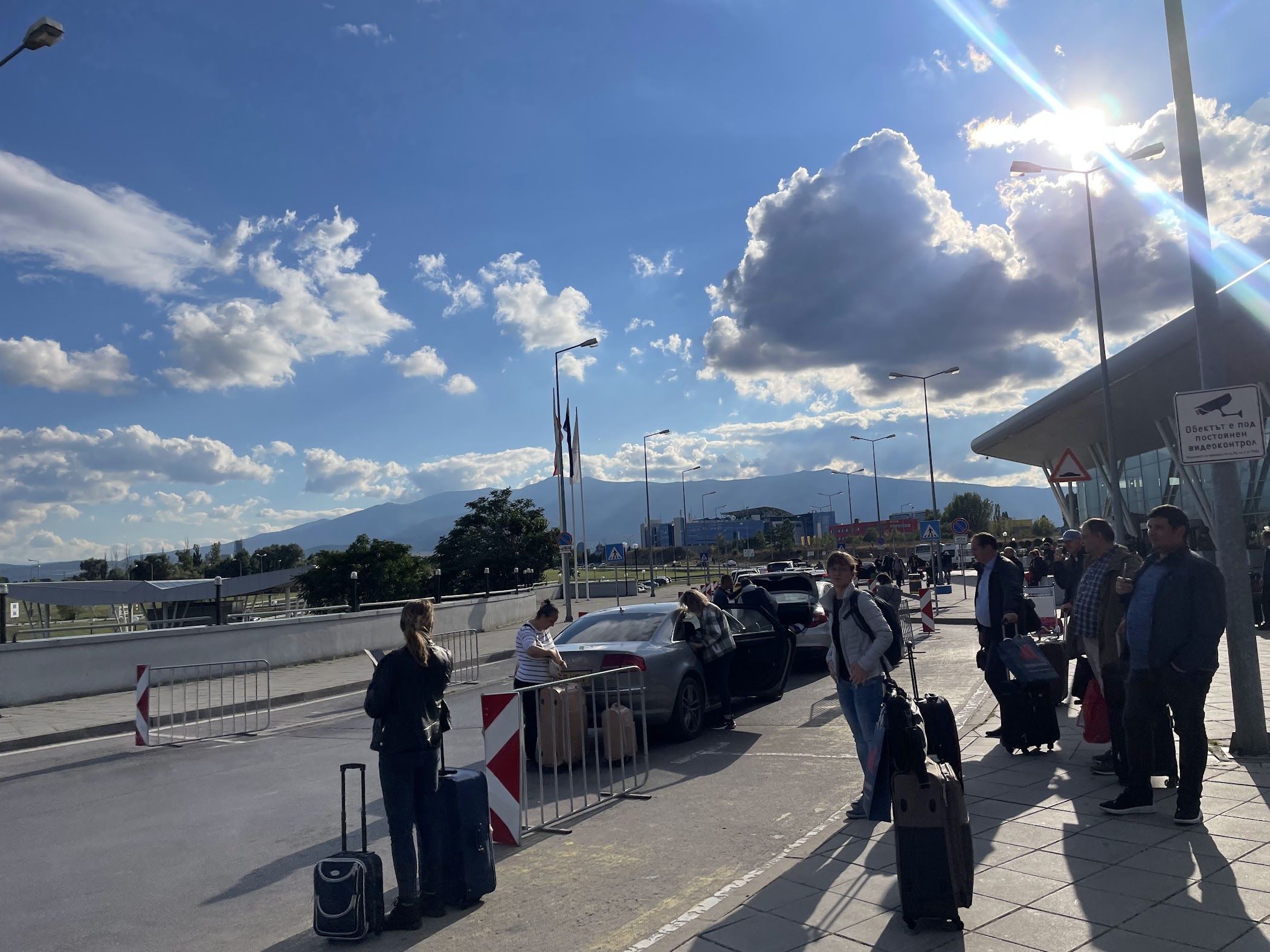 Sofia international airport facing the mountains