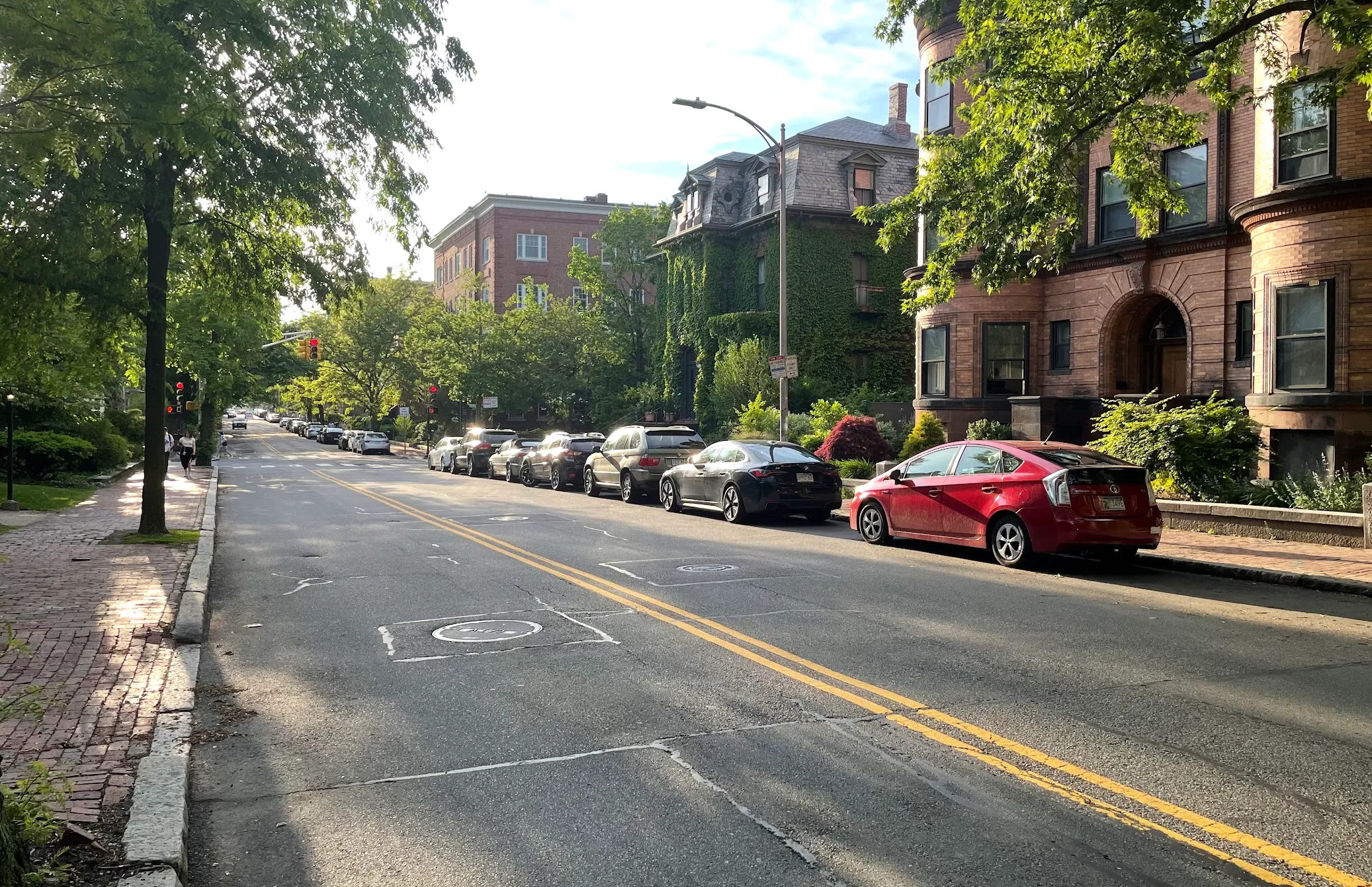 Harvard Street, not far from campus